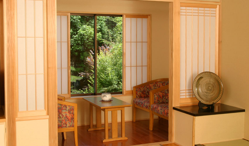 Номера в главном здании「Ункай」 Комната в японском стиле с горячими источниками на открытом воздухе