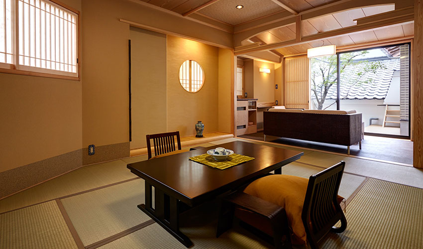 Номера в главном здании「Асука」 Комната в японском стиле с горячими источниками на открытом воздухе