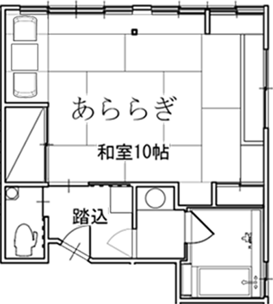 総檜風呂付モダンツインベットルーム あららぎ