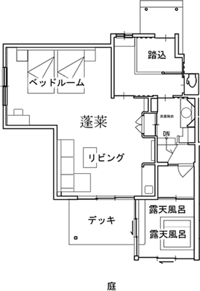 露天風呂付洋室 蓬萊