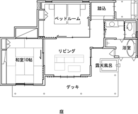 露天風呂付和洋室 万葉・月詠