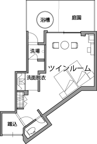 露天風呂付洋室 瑠璃